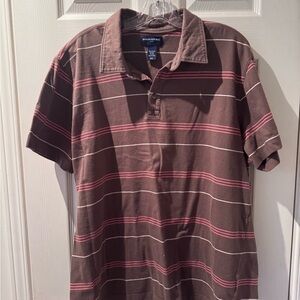 Banana Republic Brown Polo with Red and White Stripes